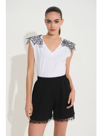 μπλούζα dejavu με δαντέλα στους ώμους