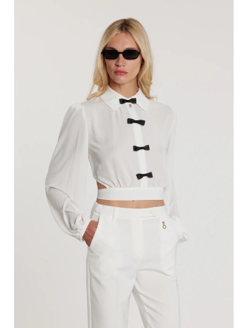 μπλούζα crop relish με φιογκάκια εκρού