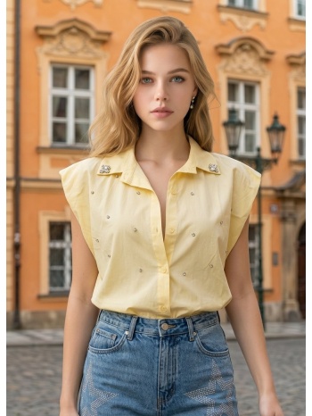 πουκάμισο με strass & γιακά σε προσφορά