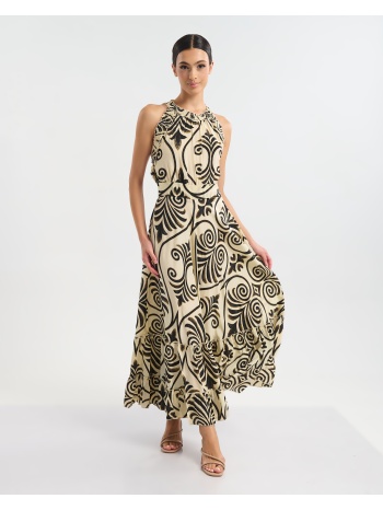 φόρεμα ble maxi με γεωμετρικό print σε προσφορά