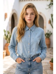 πουκάμισο denim με στρας