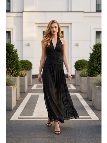 φόρεμα maxi με δέσιμο στον λαιμό & draping σε προσφορά