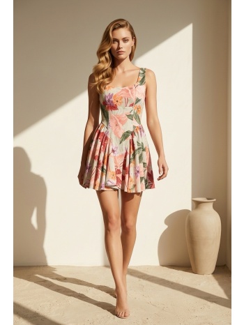 φόρεμα mini floral με cups & τιράντες σε προσφορά