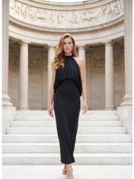 maxi φόρεμα με draped top & halter λαιμόκοψη