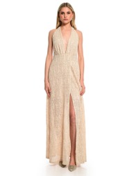 φόρεμα wecoss maxi με παγιέτες & ανοιχτή πλάτη