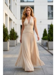 φόρεμα maxi με δέσιμο στον λαιμό & draping
