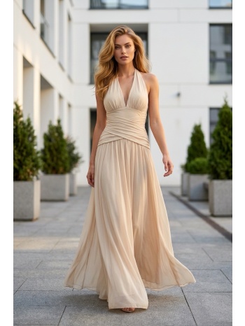 φόρεμα maxi με δέσιμο στον λαιμό & draping σε προσφορά