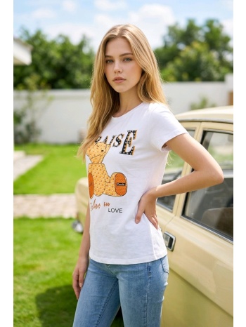 t-shirt με print αρκουδάκι και στρας σε προσφορά