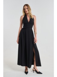 φόρεμα maxi halter με cups & δέσιμο