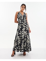 φόρεμα ble μακρύ εμπριμέ με tropical print