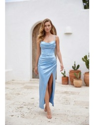 φόρεμα maxi satin με ...