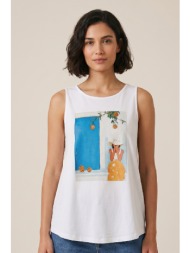 μπλούζα dejavu αμάνικη με summer print
