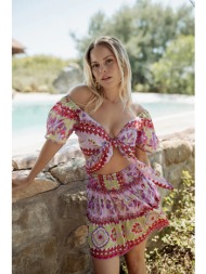 piti cuiti mini φούστα με πολύχρωμο print & βολάν