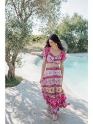 piti cuiti crop top με πολύχρωμο boho print
