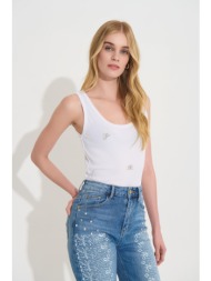 μπλούζα dejavu ribbed με strass λεπτομέρειες