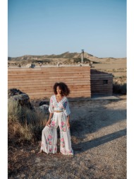 παντελόνα piti cuiti με κέντημα & wide leg γραμμή