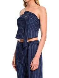 strapless top wecoss ριγέ με αγκράφα