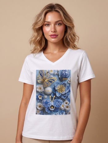 t-shirt dejavu βαμβακερό με butterfly print