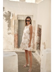φόρεμα dejavu αμάνικο με floral print