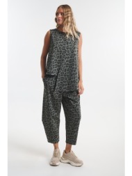 σετ animal print με ασύμμετρη μπλούζα & παντελόνι