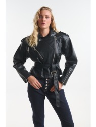 biker jacket δερματίνης ...