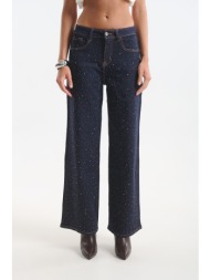 τζιν παντελόνι wide leg με στρας