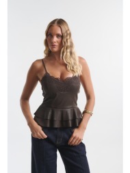 τοπ δερμάτινο bustier με ...