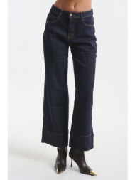 wide leg jean σκούρο μπλε με ραφές
