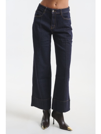 wide leg jean σκούρο μπλε με ραφές