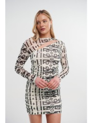 φόρεμα mini τούλινο με γεωμετρικά σχέδια online