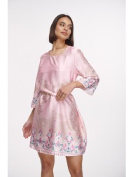 φόρεμα mini σατέν με λαχούρια