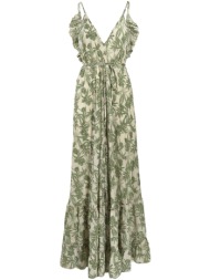 φόρεμα maxi με φύλλα ble resort collection