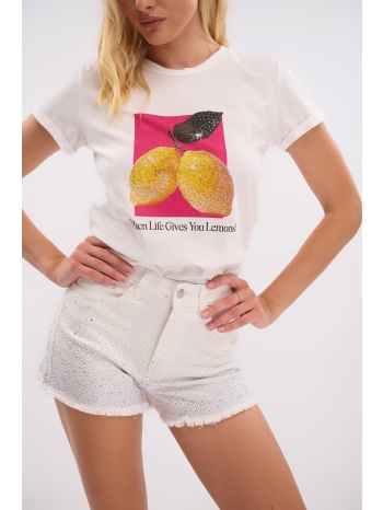 t-shirt με print λεμόνια dejavu