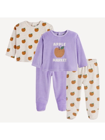 σετ 2 πιτζάμες 2 τεμαχίων από βελούδο