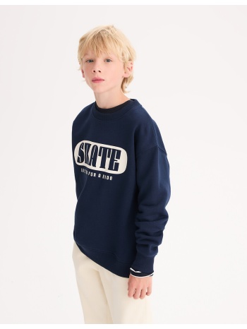 φούτερ με στρογγυλή λαιμόκοψη και μήνυμα