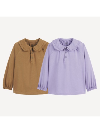 σετ 2 μακρυμάνικες μπλούζες με στρογγυλό γιακά