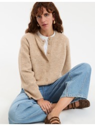 ζακέτα με στρογγυλό λαιμό σε χοντρή πλέξη