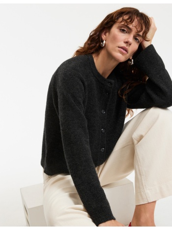 ζακέτα με στρογγυλό λαιμό σε χοντρή πλέξη