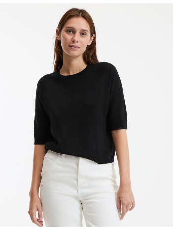 κοντομάνικο πουλόβερ με στρογγυλό λαιμό