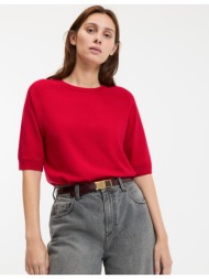 κοντομάνικο πουλόβερ με στρογγυλό λαιμό