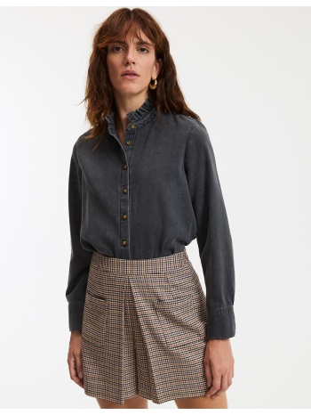 πουκάμισο με βικτωριανό κολάρο και μακριά μανίκια