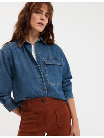 κοντό και oversized τζιν πουκάμισο