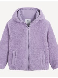 ζακέτα sherpa με κουκούλα