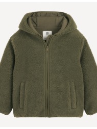 ζακέτα sherpa με κουκούλα