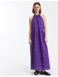 μακρύ φόρεμα χωρίς μανίκια με αγγλική δαντέλα