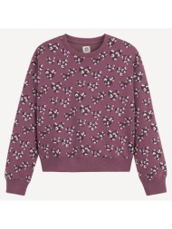 φούτερ από φανέλα με στρογγυλή λαιμόκοψη και μοτίβο καρδιές