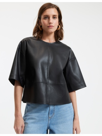 μπλούζα με στρογγυλό λαιμό και μανίκια 3 4