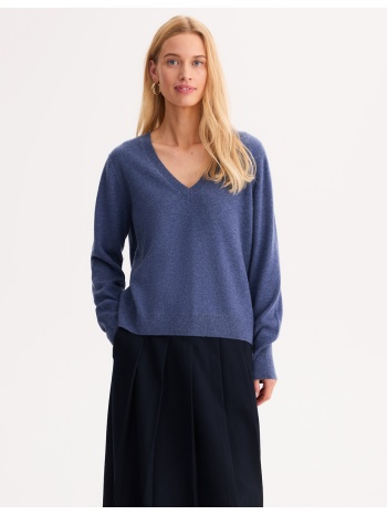 πουλόβερ από κασμίρι με v-λαίμο και λεπτή πλέξη