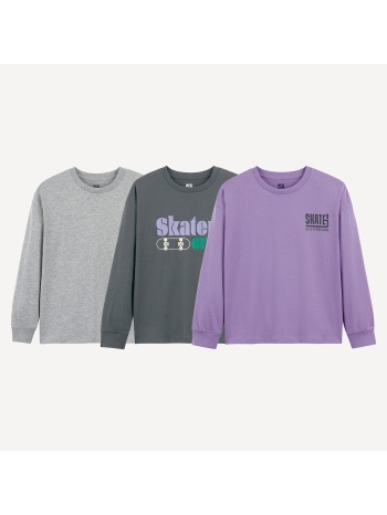 σετ από 3 t-shirts με μακριά μανίκια