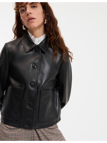 κοντό δερμάτινο μπουφάν